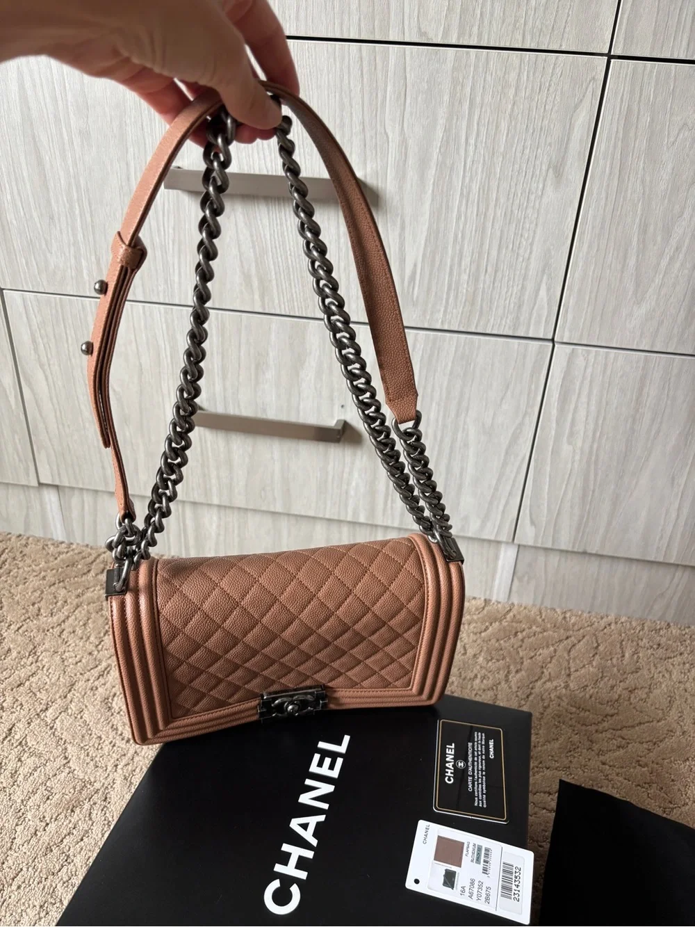 CHANEL Boy Bag medium in caviar leather